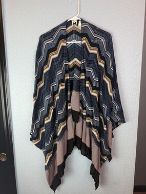 Missoni Wrap Womens Medium Zig Zag Boho Open Front Italy Knit Wrap Sweater